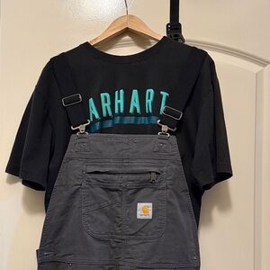 Carhartt Black Tee with Charcoal Overalls